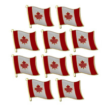 10 Canadian Flag Pins 0.5&quot; Lapel Pin Canada Maple Leaf Hat Tie Badge Lot Set Ten - £10.18 GBP