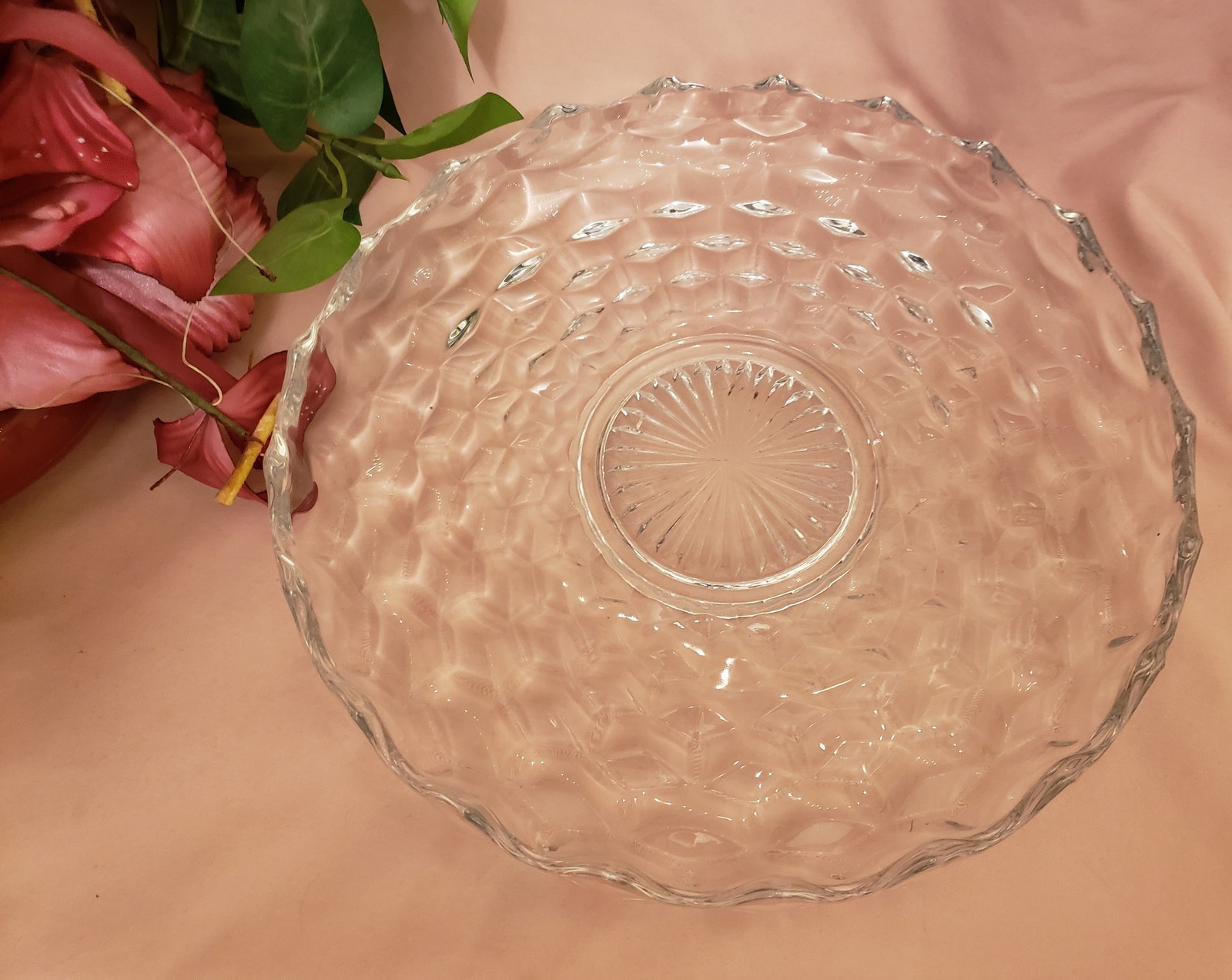 Vintage Fostoria Clear Glass American Low Bowl 12" Hard to Find - $40.00