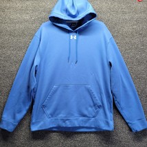 UNDER ARMOUR Men&#39;s Sz L Electric Blue Solid Fleece Pullover Hoodie - £15.18 GBP
