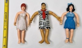 Flintstones 90s Movie Rubber Bendable Action Figures Fred Betty Wilma Vintage - £9.27 GBP