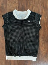 New Nike Youth Girls Sport Tank Top Shirt Sz L (12-14years) White Black Mesh - £11.60 GBP