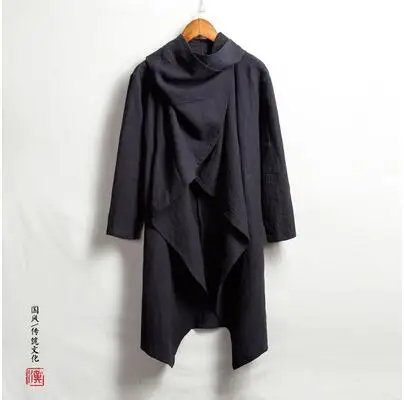 Buddhism New Linen Coat Tops Male Chinese  Windbreaker Jacket Meditation Tai Chi - £188.91 GBP