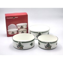 Nikko Christmas Set Of 3 Xmas Storage Bowls In Original Box 1 Lid Fast Shipping - £12.70 GBP