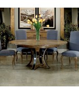  Round OLD WORLD Dining Table Solid Oak Wood &amp; Iron Modern Rustic Extend... - £3,960.35 GBP