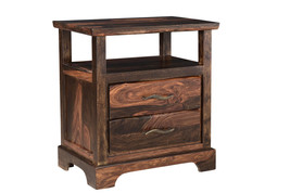27" Dark Brown Two Drawer Solid Wood Nightstand - €776,98 EUR