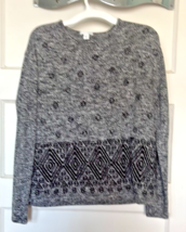 J. Jill Gray &amp; Black Patterned Women&#39;s Sweater Size XS - $23.10