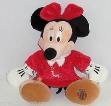 Disney Store Minnie Mouse Christmas Plush Toy Red Gown Exclusive Original - $59.95