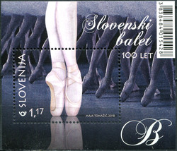 Slovenia 2018. 100 Years of Slovene Ballet (MNH OG) Souvenir Sheet - £2.77 GBP