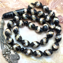 Antique 33 Prayer Beads worry beads Yemeni Natural Black Coral Yusri يسر... - £316.54 GBP