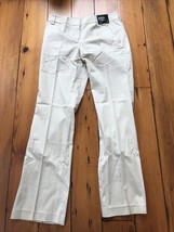NWT New York Co Khaki Cotton 7th Avenue Bootcut Flat Front Dress Pants 4... - $36.99