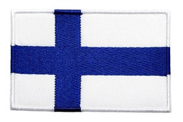 Finland Flag Embroidered Iron On Patch Hook &amp; Loop Support Ukraine Putin Nato - £4.33 GBP+