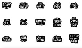 Encouraging quote 25 Icon stickers pack instant download svg,png,psd,eps... - £3.58 GBP
