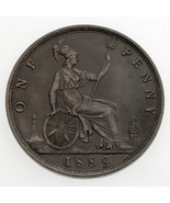 1889 Grande-Bretagne Penny En XF État Bronze Km #755 - $94.45