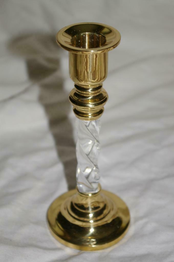 Primary image for Partylite Omnia Taper Candle Holder Brass and Lucite Party Lite