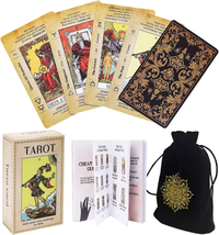 Tarot Cards Deck for Beginners Meanings on Them Vintage Card with Guidebook Gam - £15.31 GBP