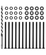 Carriage Bolt Kit with Auger Drill Bit - 12 Bolts, Washers, and Nuts - $64.18