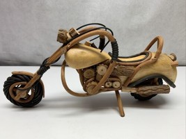 Hand Made Wooden Motorcycle Chopper Model Decorative Desk Art Statute Kg - $34.65