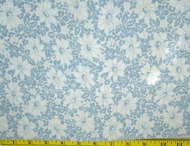 Vintage Feedsack Flour Sack Cotton Fabric White and Blue Flower - £15.95 GBP