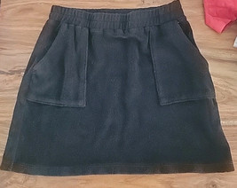 Monrow Terry Mini Skirt With Pockets, Black, Sz. XS, NWT! - $452.56 MXN