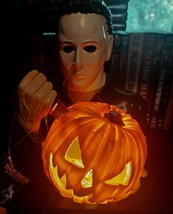 Michael Myers Led Light Ceramic Spirit Halloween Pumpkin Carpenter Discontinued! - £66.54 GBP