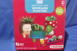 Toys Crafty Crew Paint Your Own Woodland Planters Set of 3 Planters 6 Pa... - $12.95