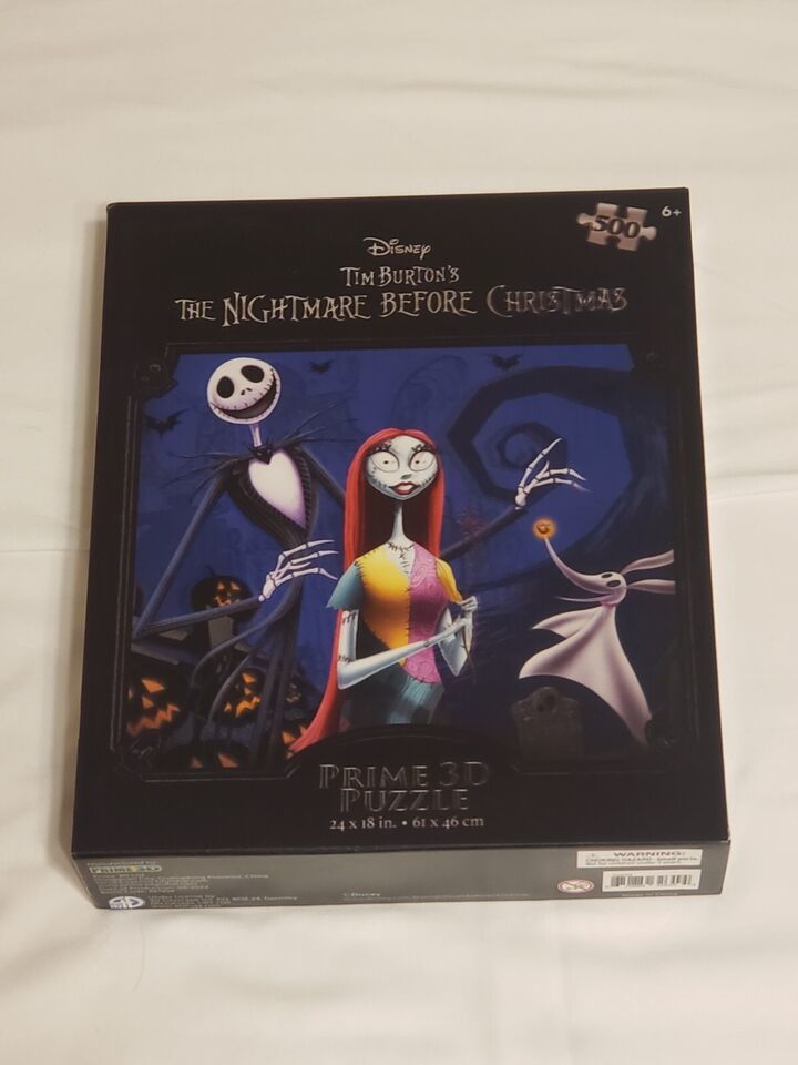 The Nightmare Before Christmas Jigsaw Puzzle 3D Disney 500 Pieces 24x18 New NIB - $12.15