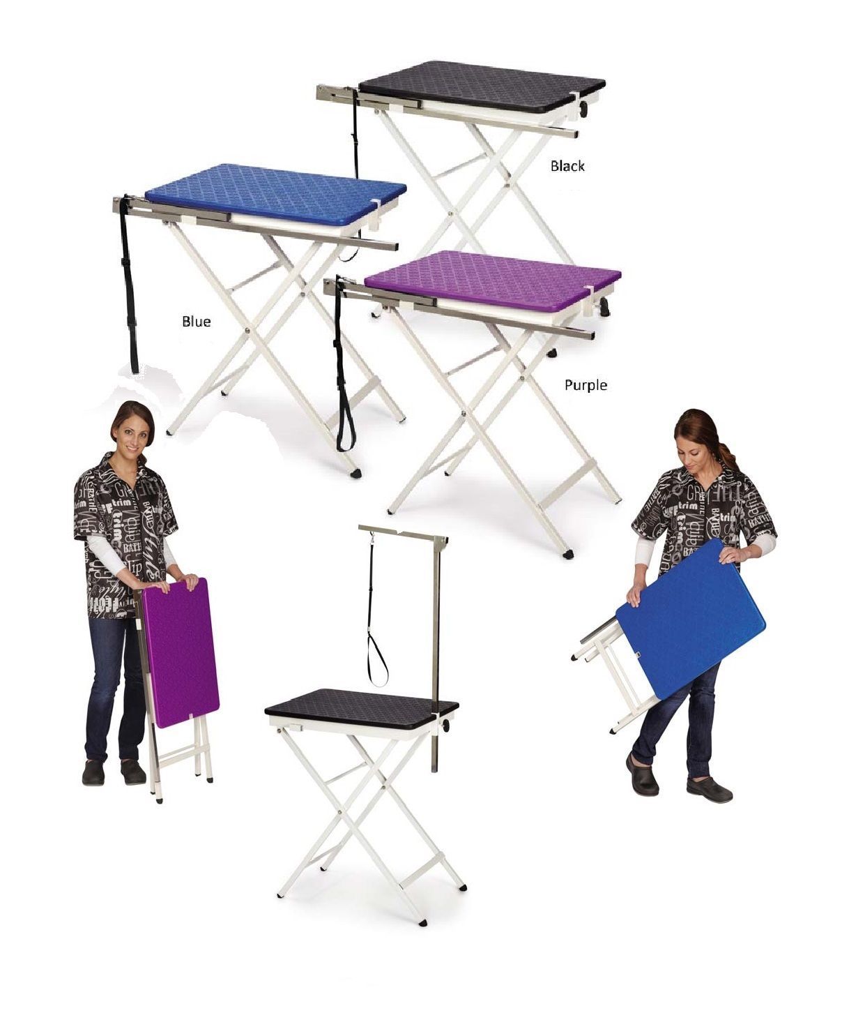Folding Dog Groomer Table Versa Competition Grooming Arm Loop 28.5" Holds 50lbs