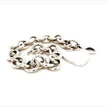 Tiffany & Co Estate Heart Charm Bracelet Sterling Silver 7.5" 35.5 Grams TIF256 - $385.11