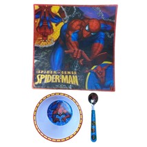 Spiderman Melamine Bowl Spoon Placemat Set - $9.89