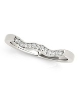 Size: 8.5 - 14k White Gold Wavy Style Diamond Wedding Ring (1/15 cttw) - £414.09 GBP