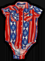 Wrangler Baby 18M Boys Pearl Snap One Pc Shirt Brushpopper Cowboy Wester... - $49.83