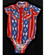 Wrangler Baby 18M Boys Pearl Snap One Pc Shirt Brushpopper Cowboy Wester... - $934.10 MXN