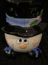 Vintage Young&#39;s snowman candy dish Christmas winter Decor 6.25&quot; tall - £11.89 GBP