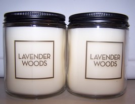 Bath &amp; Body Works Lavender Woods Scented Jar Candle with Lid 7 oz - Lot of 2 - £22.36 GBP
