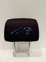 Carolina Panthers NFL Embroidered Black Headrest Cover   C - £14.49 GBP
