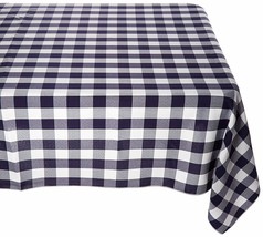 48&quot;x48&quot; - Navy Blue - 100%Polyester Restaurant Style Checkered Tablecloth - £17.29 GBP