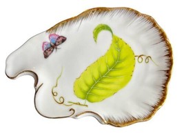 Godinger Tivoli Butterfly Trinket Dish Gold Trim Porcelain Leaves Lemon Wedge - £17.64 GBP