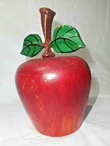 Cast Iron Apple Door Stop Book End Support Hand Painted 6 3/4&quot; x 2 1/2&quot; - £15.30 GBP