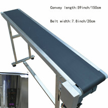 Hot Sale 1 PC 59&quot;x7.8&quot; 110V No Guardrails PVC Belt Conveyor Transport Equipment - £264.91 GBP