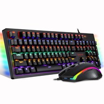 Redragon S117 Gaming Keyboard Mouse Combo Mechanical RGB Rainbow Backlit... - $74.99