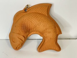Koi Fish Wall Hanging Terra Cotta Clay Curved 3D Himark Gourmet Kitchen ... - $15.85