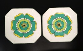 Set of 2 Vintage Arrow International JAPAN Flower Power Dessert Plates 7.5&quot; - $29.02