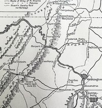 Map 1942 Gettysburg Campaign Civil War 5.5 x 9&quot; Military History Ephemer... - $19.99