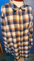 Northeast Outfitters Flannel Long Sleeve Shirt Men&#39;s 2XL Blue Shiloh Pla... - £24.08 GBP