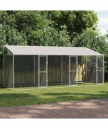 Dog Cage Silver 600 x 200 x 256 cm Galvanised Steel - $1,059.17 CAD