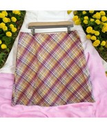 Talbots Womens Multicolor A-Line Plaid Skirt Size 16 Cotton Lined Orange... - $25.72 CAD