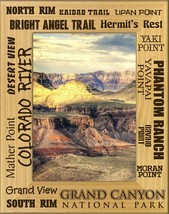 Grand Canyon National Park Points of Interest Engraved Wood Picture Fram... - $29.99
