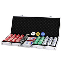 500 Poker Chips Poker Chip Set 2 Card 11.5 Gram Holdem Card Game W/Aluminum Case - £55.74 GBP