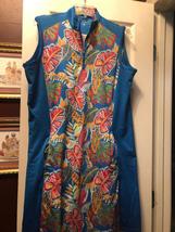 NWT Bermuda Sands Flora Peacock Blue Sleeveless Golf Tennis Dress M L & XXL image 3