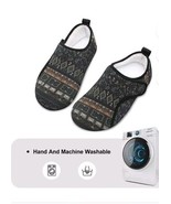L-RUN Unisex 9.5 Slipper Shoe Black Fuzzy Cozy Bedroom House Grounding E... - $26.58 CAD